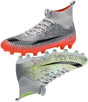 HESBITEUL Mens Athletic Outdoor Indoor Comfortable Soccer Shoes Boys Football Student Cleats Sneaker Shoes High Gripping Power