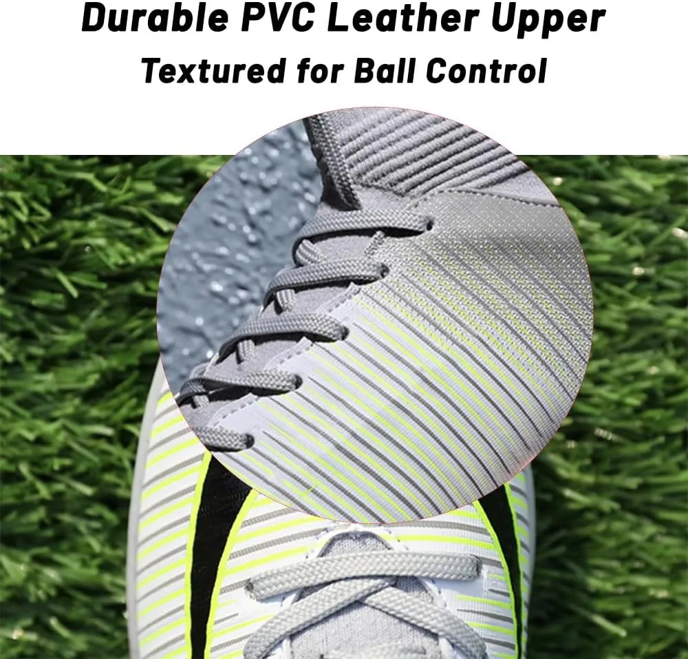 HESBITEUL Soccer Cleats Outdoor for Boys Training: High Top Football Cleats for Firm Ground