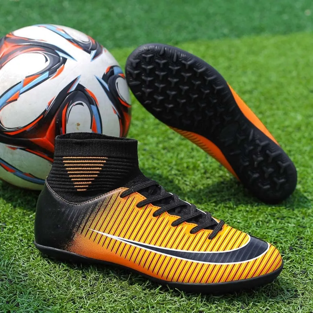 HESBITEUL Soccer Cleats Outdoor for Boys Training: High Top Football Cleats for Firm Ground