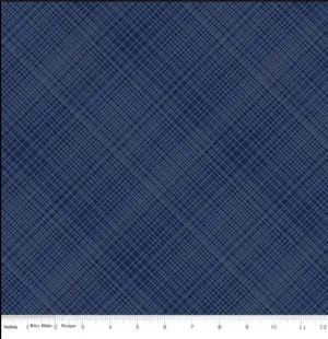 Hey Mister Plaid Collar Navy - LAMINATED Cotton Fabric - Riley Blake