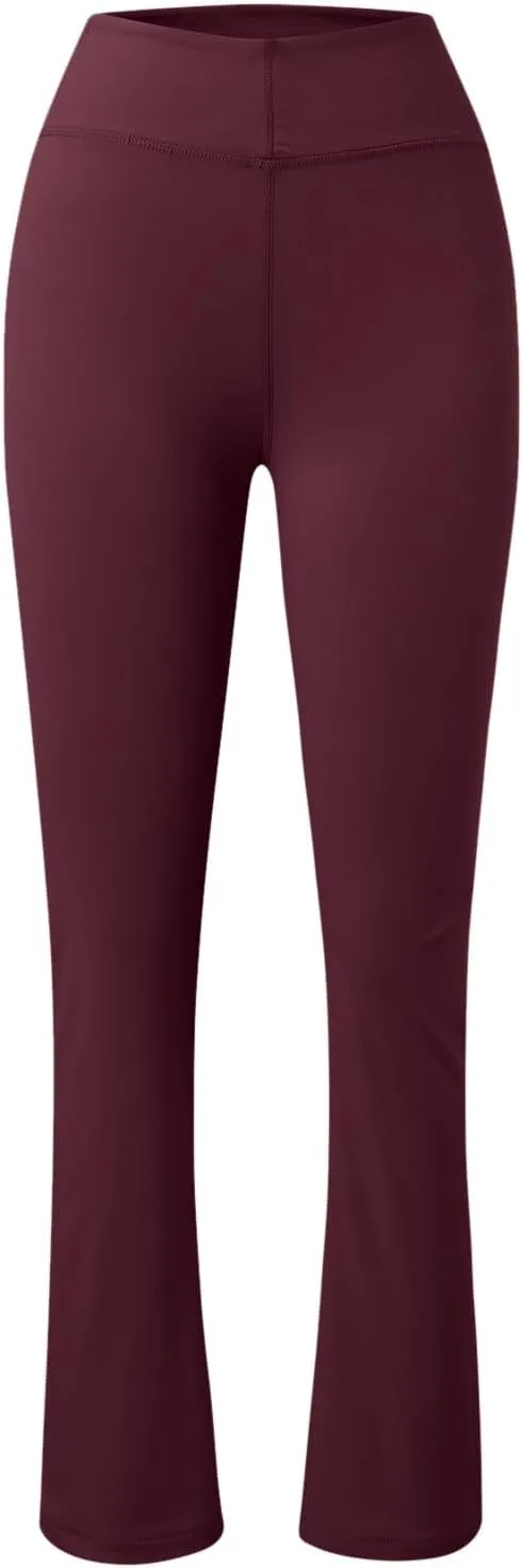 HGps8w Stretch Flare Yoga Pants for Women Bell Bottom Leggings High Waisted Buttery Soft Bootcut Running Sports Sweatpants