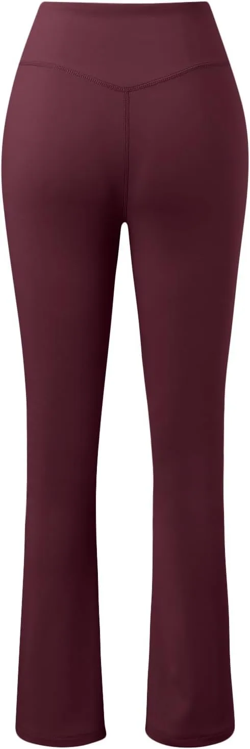 HGps8w Stretch Flare Yoga Pants for Women Bell Bottom Leggings High Waisted Buttery Soft Bootcut Running Sports Sweatpants