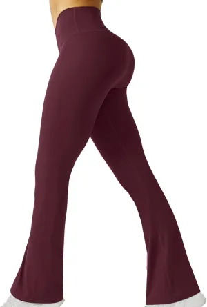 HGps8w Stretch Flare Yoga Pants for Women Bell Bottom Leggings High Waisted Buttery Soft Bootcut Running Sports Sweatpants