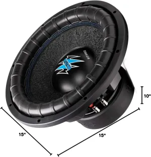 Hifonics 2 x BRW15D2 3000 Watts 15 Inch Brutus Car Audio Subwoofer with Heavy Gauge, Powder Coated, Aluminum Die-Cast Basket, Dual 70 Oz Magnet, 3 Inches Voice Coil - Dual 2 Ohm - 15 in (Pair)