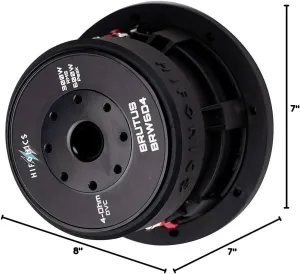 Hifonics 2 x BRW6D4 600 Watts 6.5 Inch Brutus Car Audio Subwoofer with Heavy Gauge, Powder Coated, Aluminum Die-Cast Basket, Dual 70 Oz Magnet, 2 Inches Voice Coil - Dual 4 Ohm - 6.5 in (Pair)