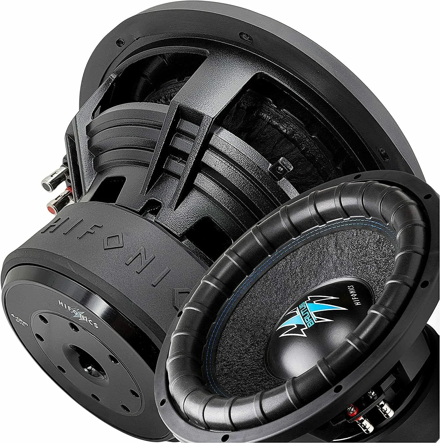 Hifonics BRW12D2 2000 Watts 12 Inch Brutus Car Audio Subwoofer with Heavy Gauge, Powder Coated, Aluminum Die-Cast Basket, Dual 70 Oz Magnet, 3 Inches Voice Coil - Dual 2 Ohm - 12 in