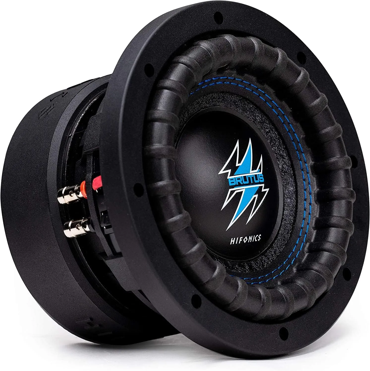 Hifonics BRW6D4 600 Watts 6.5 Inch Brutus Car Audio Subwoofer with Heavy Gauge, Powder Coated, Aluminum Die-Cast Basket, Dual 70 Oz Magnet, 2 Inches Voice Coil - Dual 4 Ohm - 6.5 in