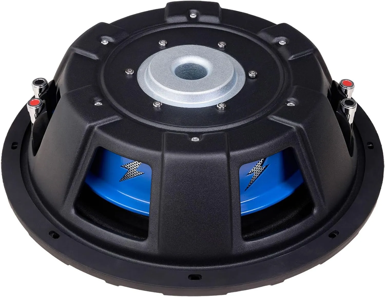 Hifonics Elite 12 Inch Shallow Mount Car Subwoofer, Dual 4 Ohm Voice Coil Speaker 600 Watt Peak Power Mobile Amplifier, Black/Blue