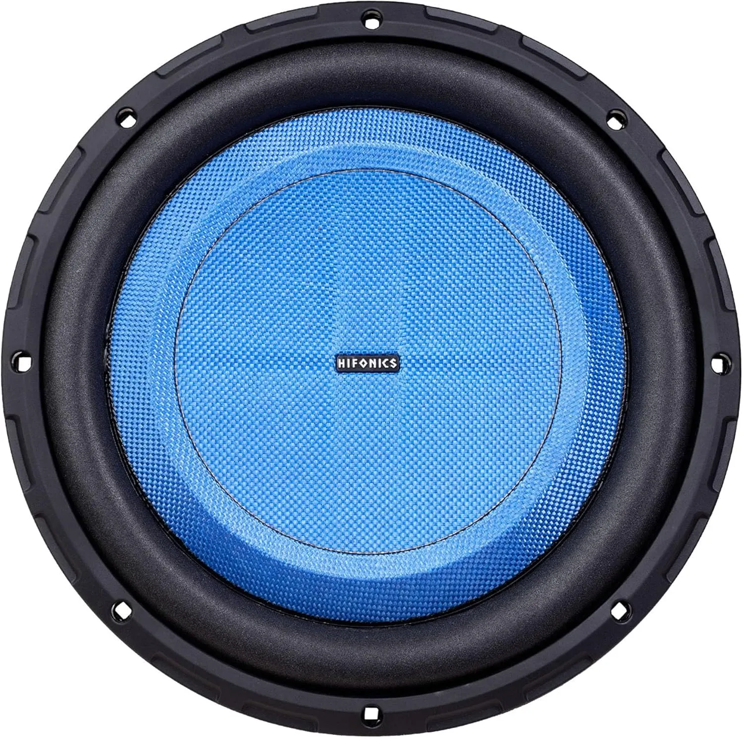 Hifonics Elite 12 Inch Shallow Mount Car Subwoofer, Dual 4 Ohm Voice Coil Speaker 600 Watt Peak Power Mobile Amplifier, Black/Blue