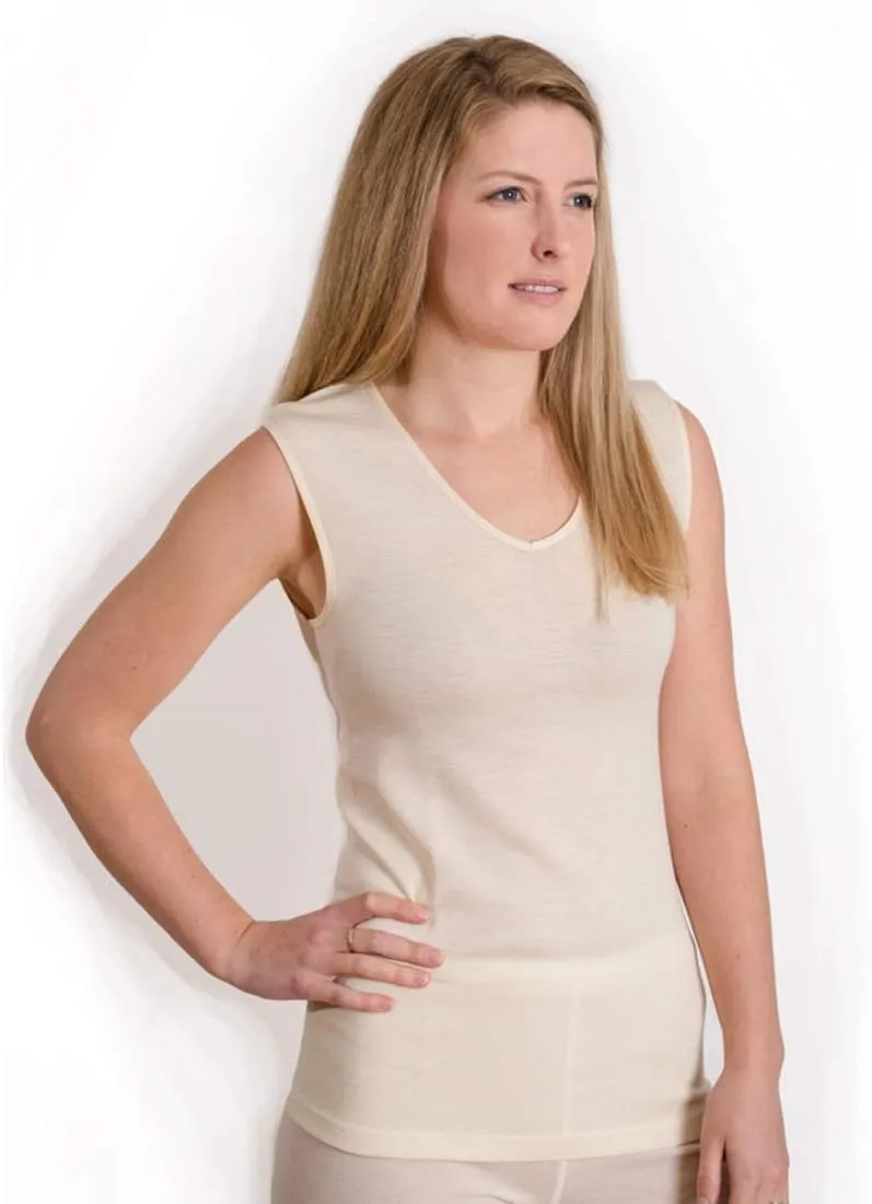 Hocosa Organic Wool-Silk Sleeveless Undershirt for Women