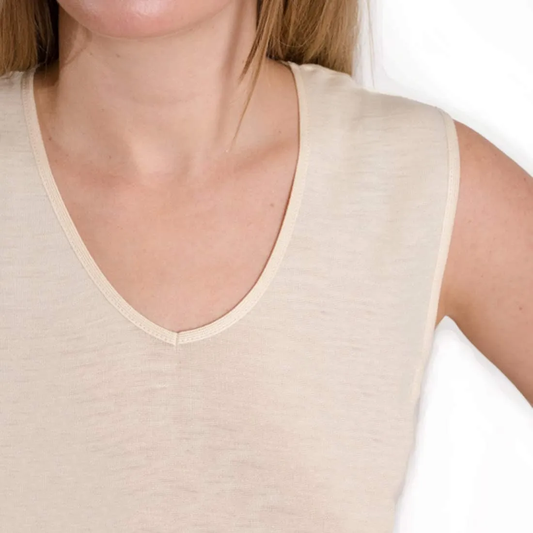Hocosa Organic Wool-Silk Sleeveless Undershirt for Women