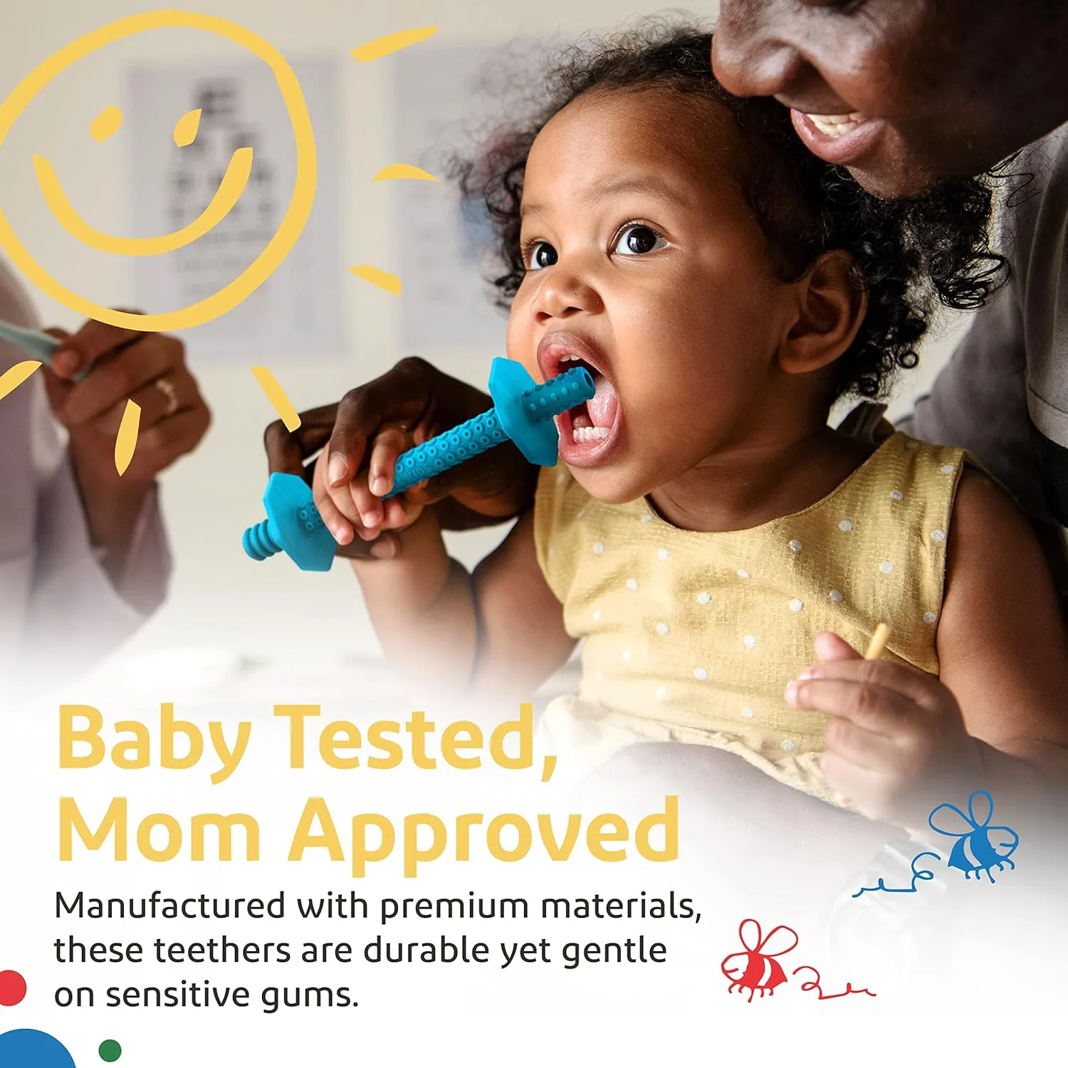 Hollow Teething Tubes - Baby Teething Toys for Babies 0-6 Months, Teething Toys for Babies 6-12 Months - Baby Teether, Teething Straws, Teething Sticks (4 Pack)