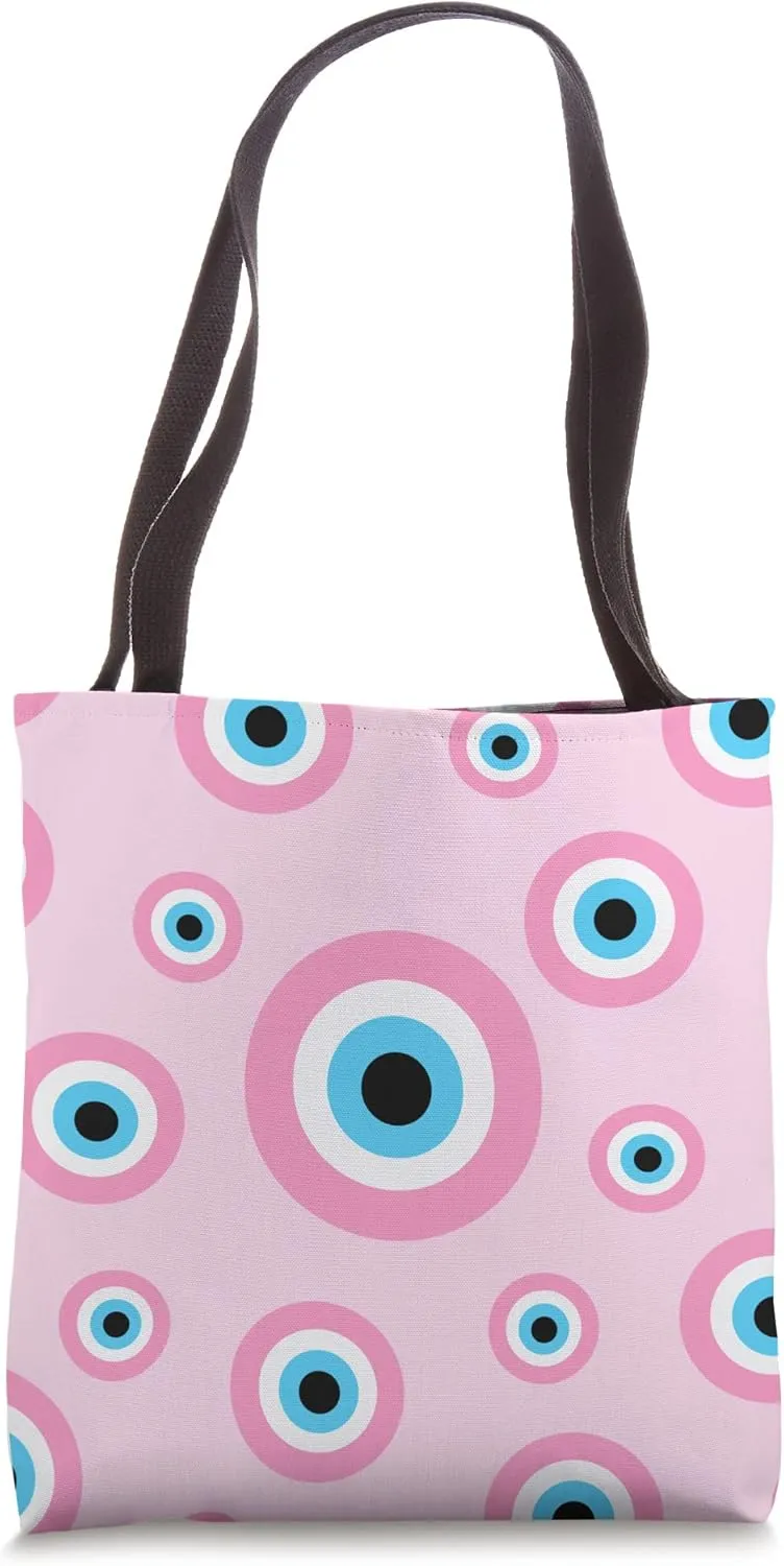 Hot Pink Aesthetic Evil Eye Decor Preppy Tote Bag
