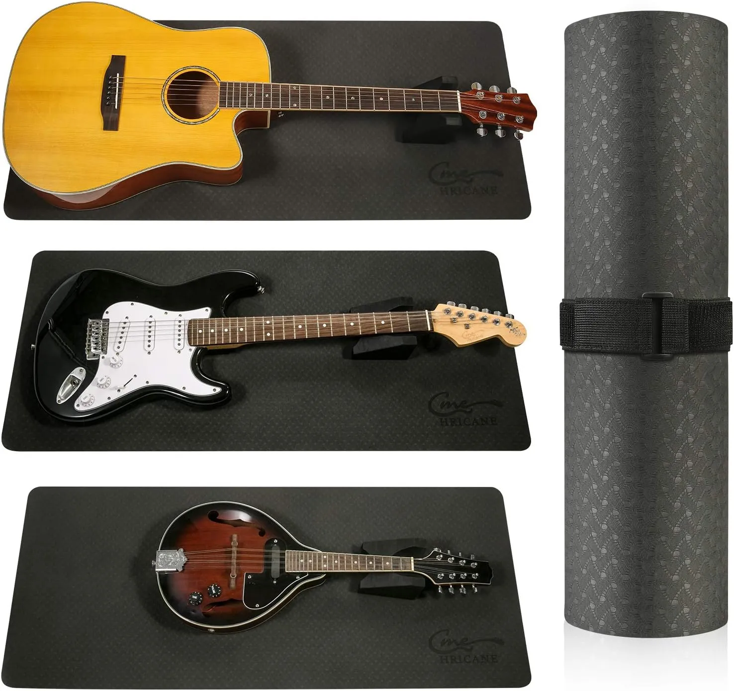 Hricane Guitar Work Mat Kit Two Heights Guitar Neck Support Rest Guitar String Winder and Cutter Tool - Guitar Workstation Repair Maintenance of String Instruments