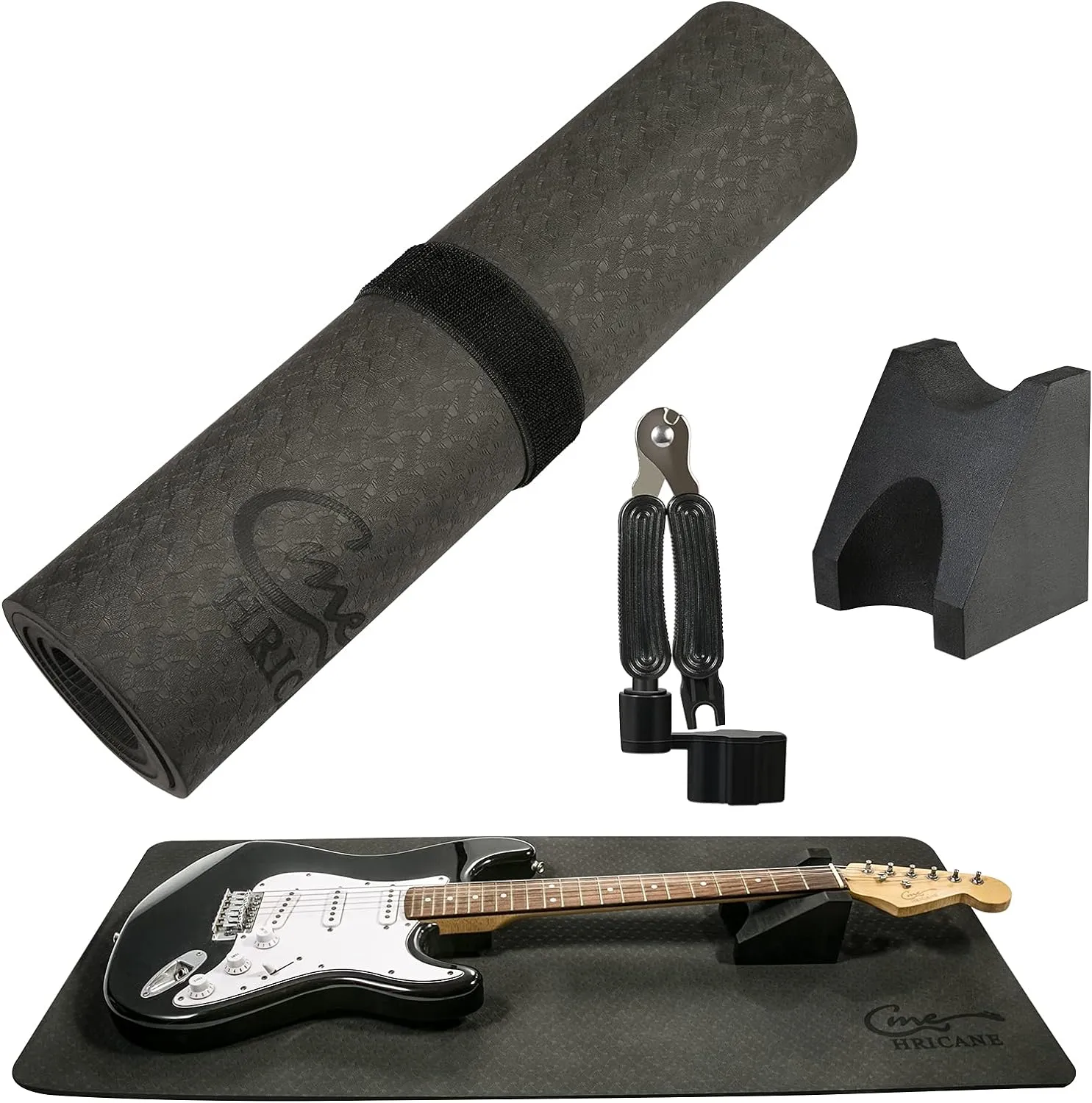 Hricane Guitar Work Mat Kit Two Heights Guitar Neck Support Rest Guitar String Winder and Cutter Tool - Guitar Workstation Repair Maintenance of String Instruments