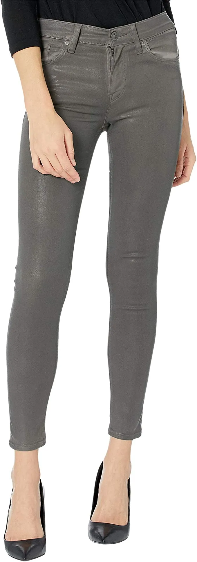 HUDSON Jeans Nico Mid-Rise Super Skinny in High Shine Dark Slate High Shine Dark Slate 32 28