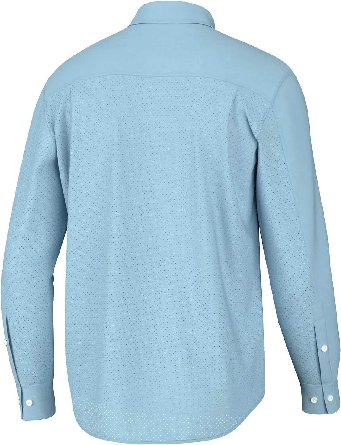 HUK Men's Tide Point Solid Long Sleeve Shirt, Button
