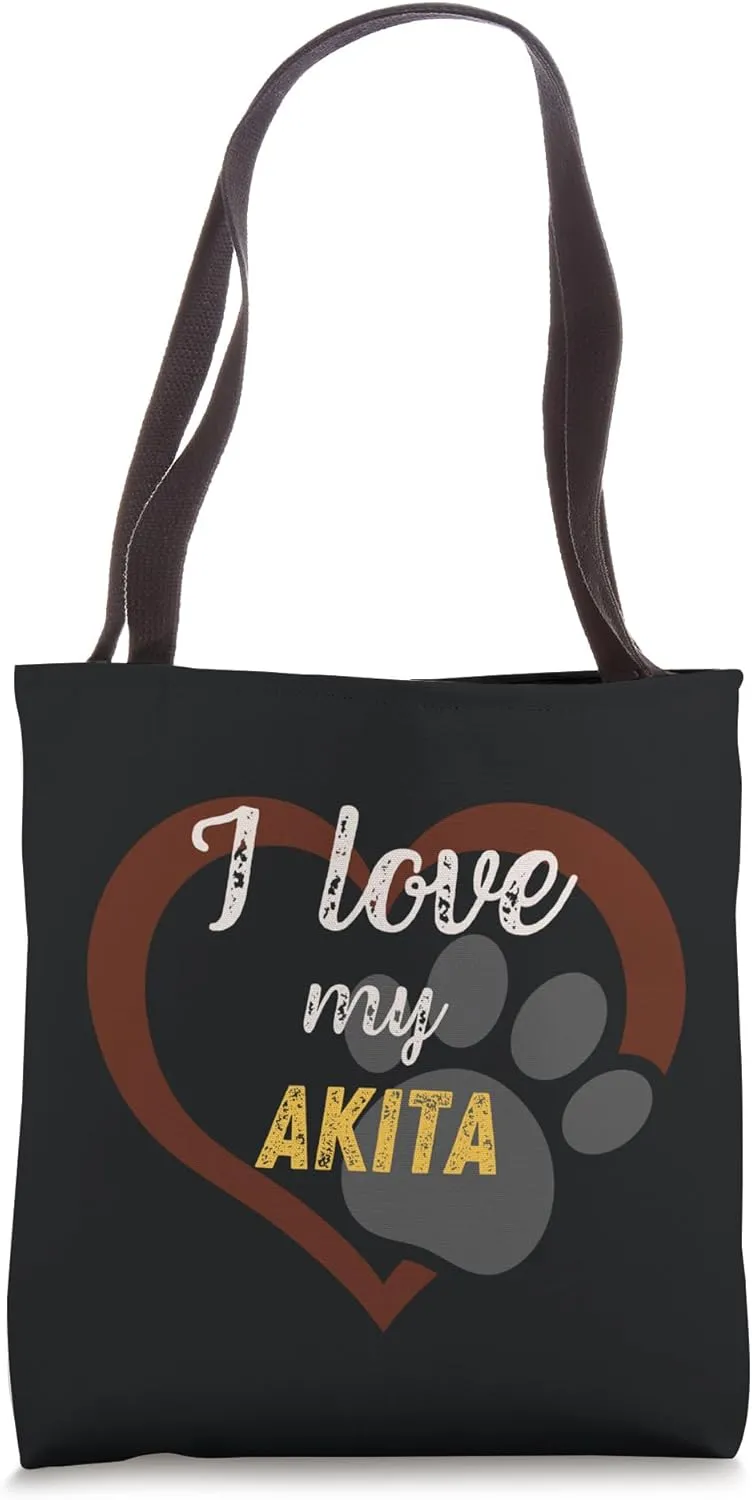 I love my Akita | Dog Lover Tote Bag