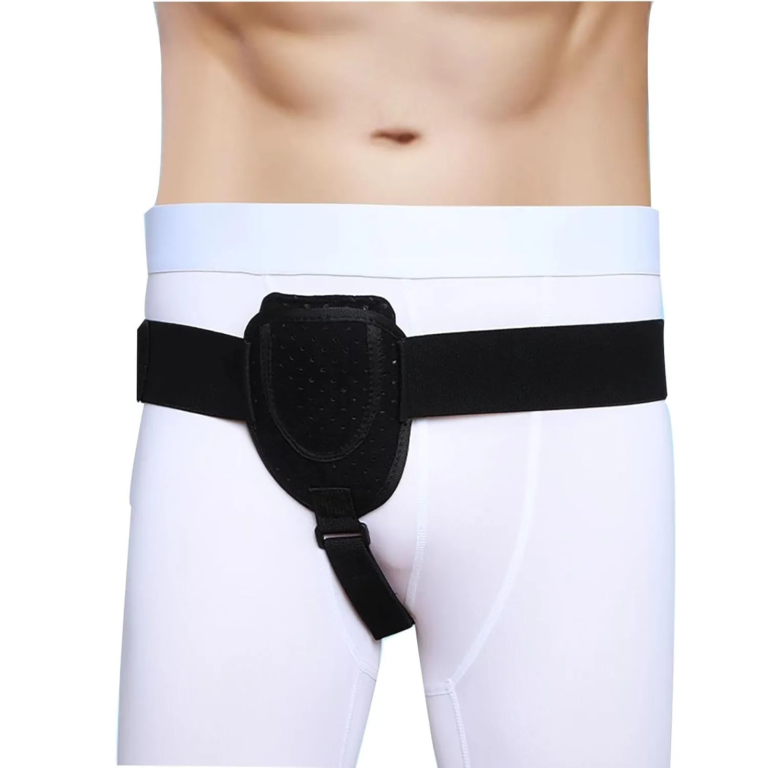 Inguinal Hernia Belt for Men and Women, Adjustable Umbilical Hernia Belt Left or Right Side, for Inguinal Groin Hernias, with Removable Compression Pad(Black)