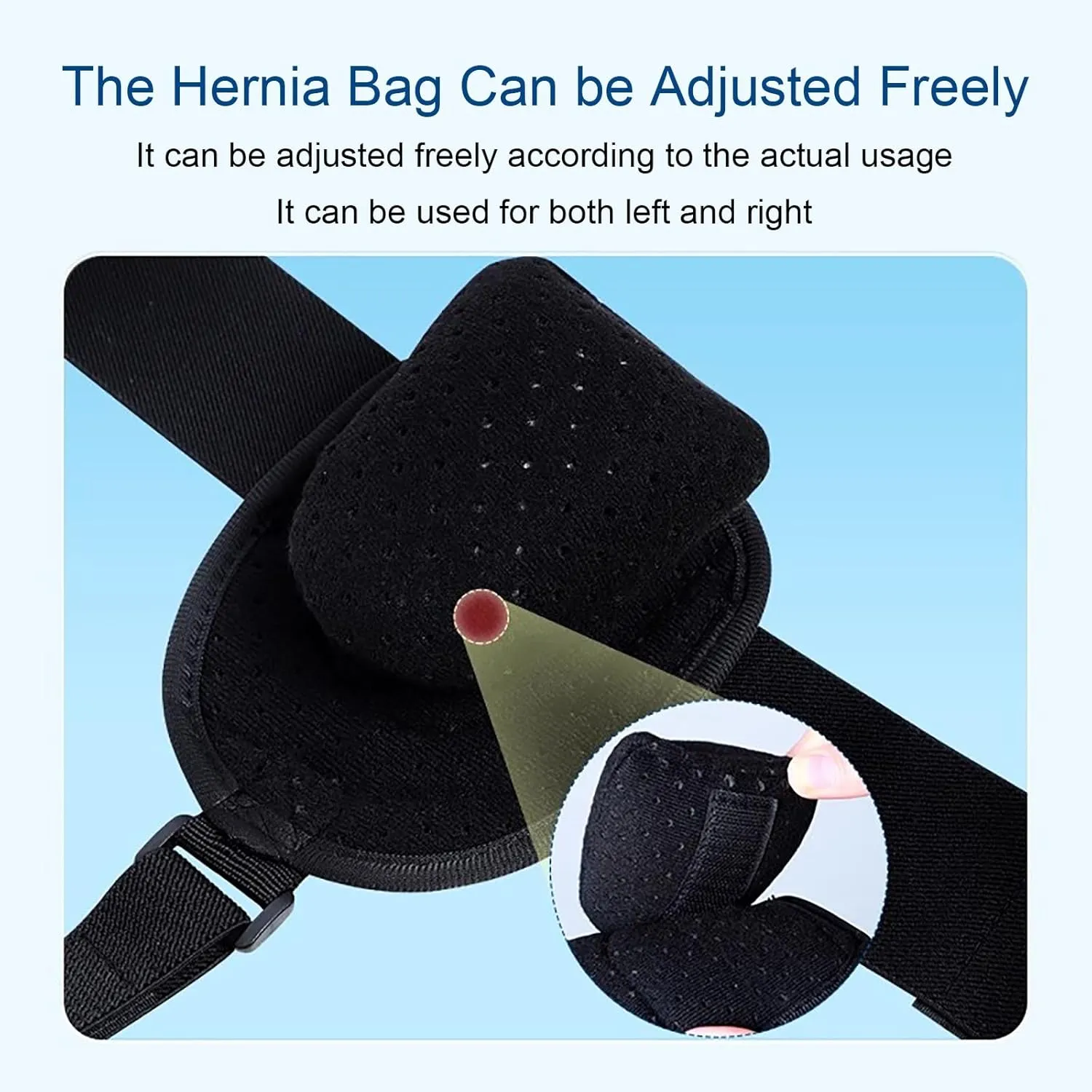 Inguinal Hernia Belt for Men and Women, Adjustable Umbilical Hernia Belt Left or Right Side, for Inguinal Groin Hernias, with Removable Compression Pad(Black)