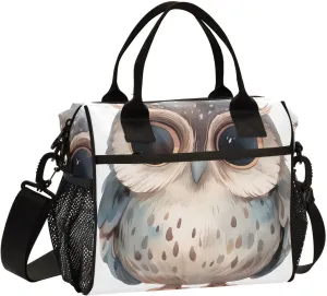 Insulated Lunch Bag Women - Sunlit Rays Cute Owl Lunch Box for Men, Leak Resistant, Adjustable Shoulder Strap, Durability Nylon, for Work, Travel, Outdoor Activities