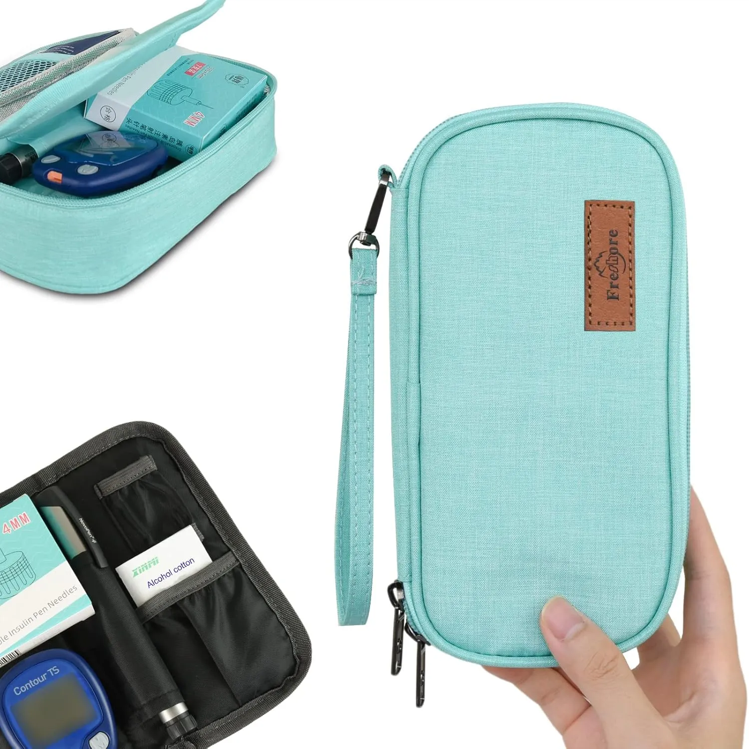 Insulin Cooler Travel Case for Diabetic Organize Medication Insulated Cooling Bag,Green