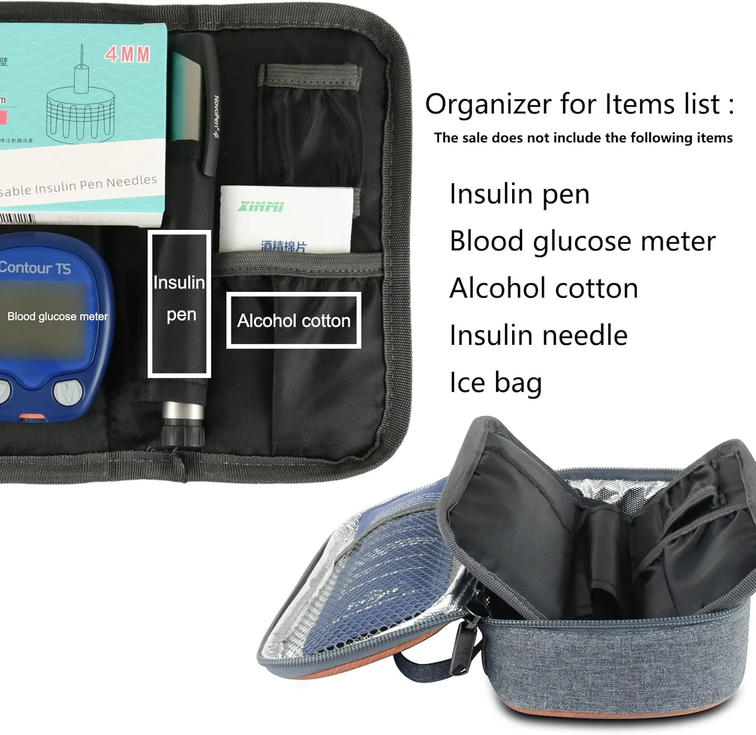 Insulin Cooler Travel Case for Diabetic Organize Medication Insulated Cooling Bag,Green