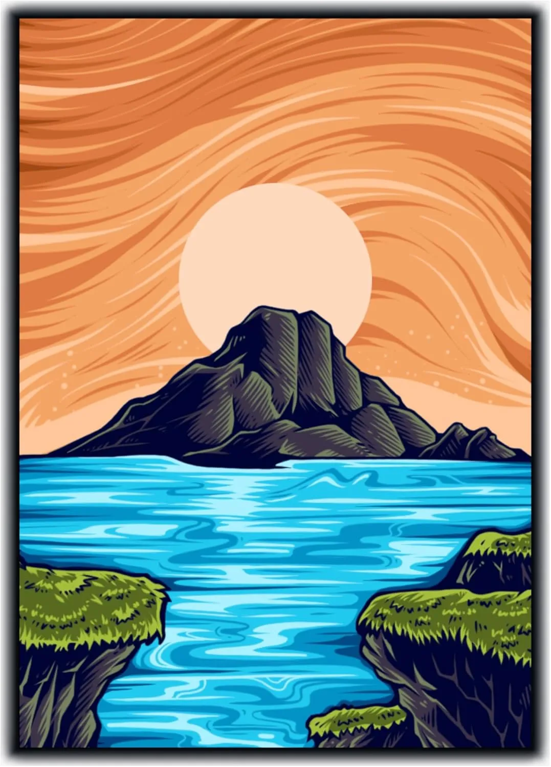 (Island) - 100ct Textured Matte TCG/MTG Art Sleeves by Ai Armor (Graphene)