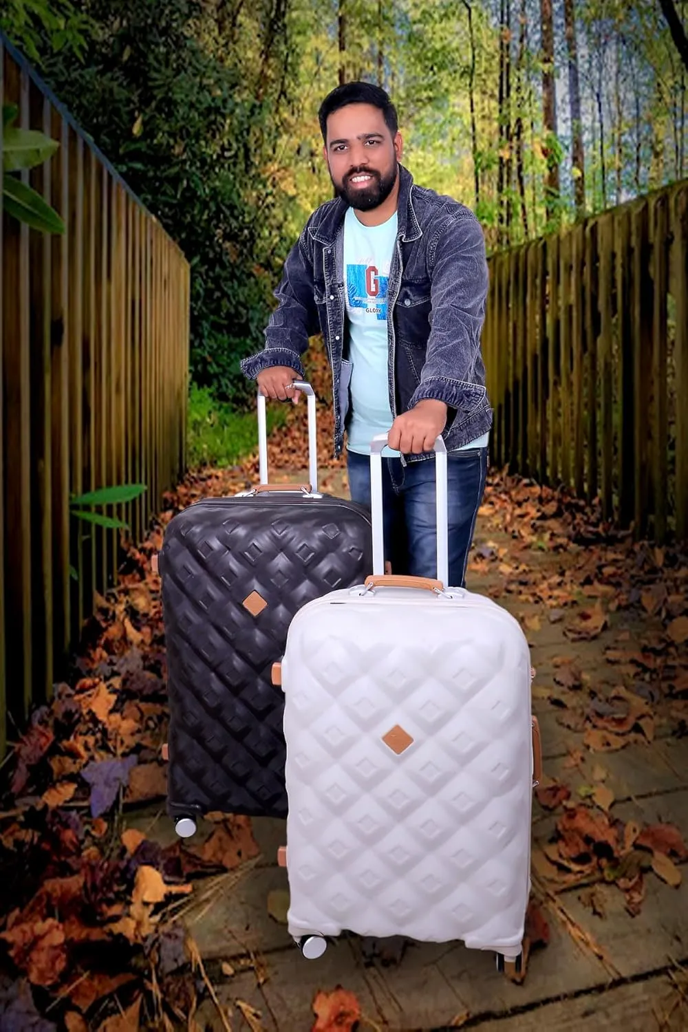 it luggage- Embellish-Brown-Combo-Medium & Small-24 & 20 inches Hardsided Expandable 8 Wheel Trolley Bag with TSA Lock & Wet Pouch Inside