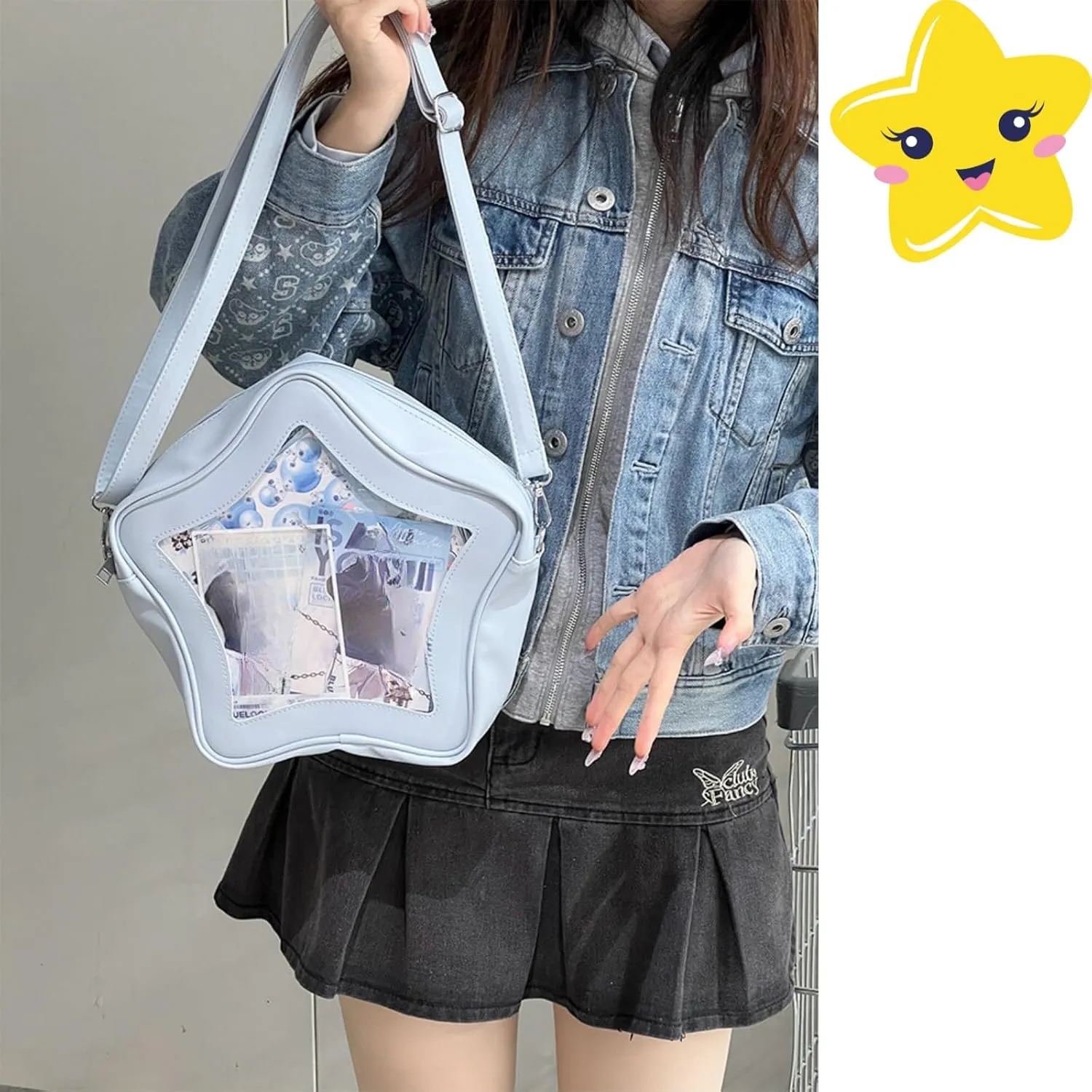 Ita Bag, Kawaii Star-Shaped Backpack – Large Capacity, Waterproof, Lightweight, Cross-body Bag (Pink)