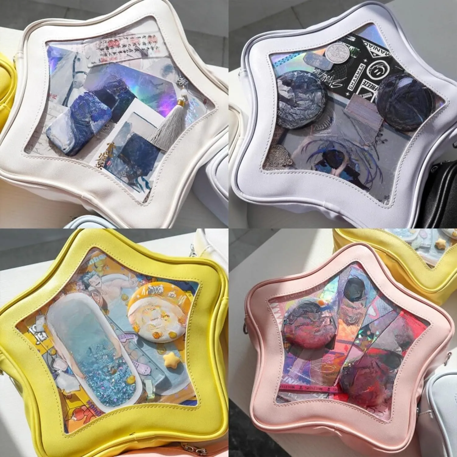 Ita Bag, Kawaii Star-Shaped Backpack – Large Capacity, Waterproof, Lightweight, Cross-body Bag (Pink)