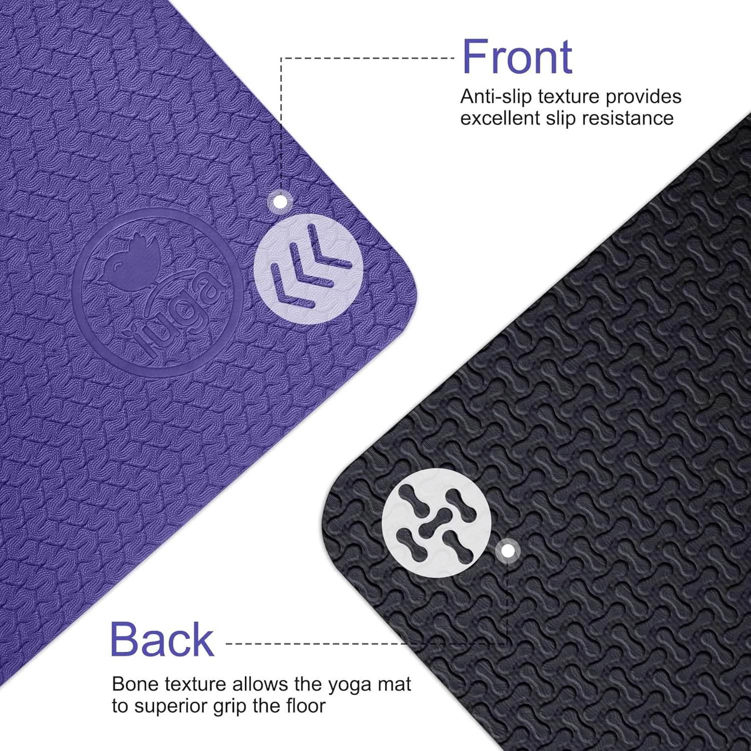 IUGA Yoga Mat Non Slip Anti-tear Yoga Mats Eco Friendly Hot Yoga Mat Thick Workout & Exercise Mat for Yoga, Pilates and Fitness (72"x 24"x 6mm)