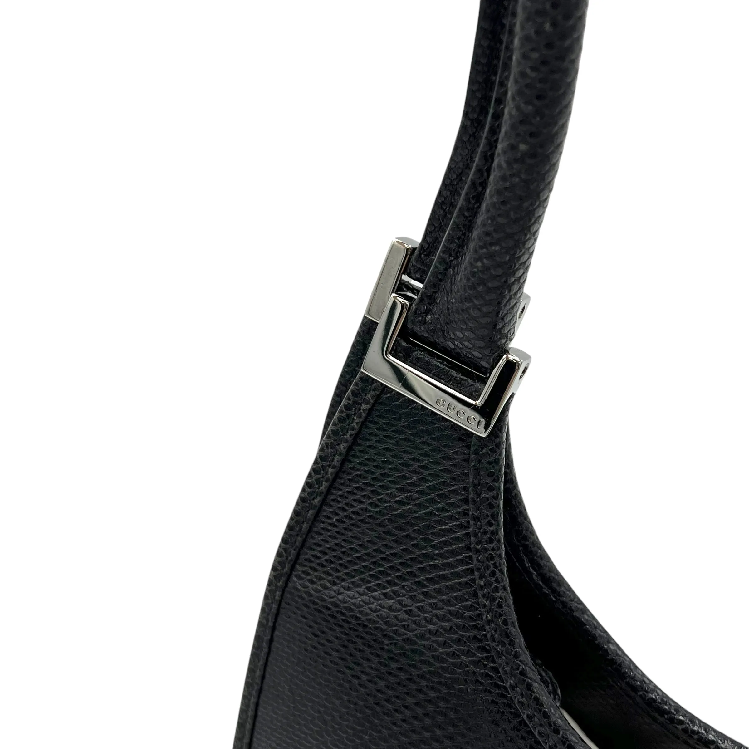 Jackie 1961 Shoulder Bag Black in Python Embossed Calfskin, Silver hardware