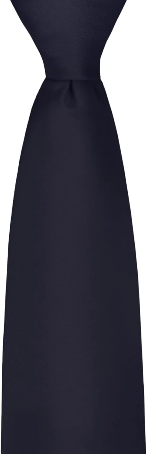 Jacob Alexander Men's Silk Blend Solid Color Regular Length Classic Neck Tie
