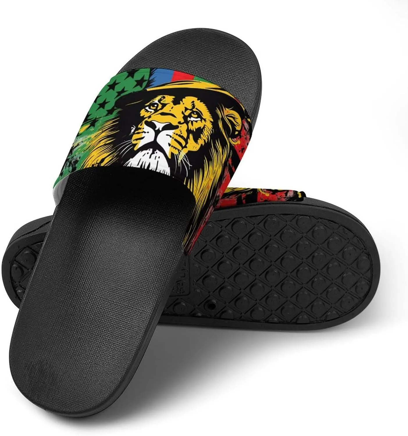 Jamaica Lion U.S. Flag House Sandals Non-Slip Bathroom Slippers Beach Summer Shoes for Men Women