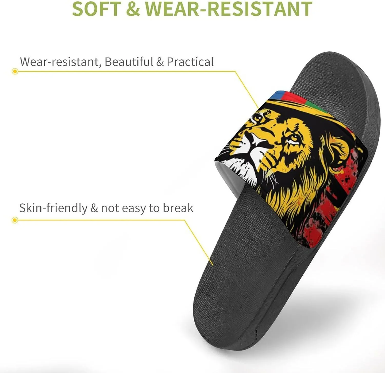 Jamaica Lion U.S. Flag House Sandals Non-Slip Bathroom Slippers Beach Summer Shoes for Men Women