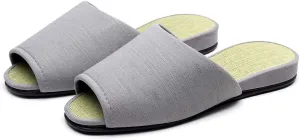 Japanese house tatami slippers Women Mens Unisex Indoor Shoes Non-Slip men womens slippers japan bridesmaid gifts bride gifts (Gray, US Footwear Size System, Adult, Women, Alpha, Medium, Medium)