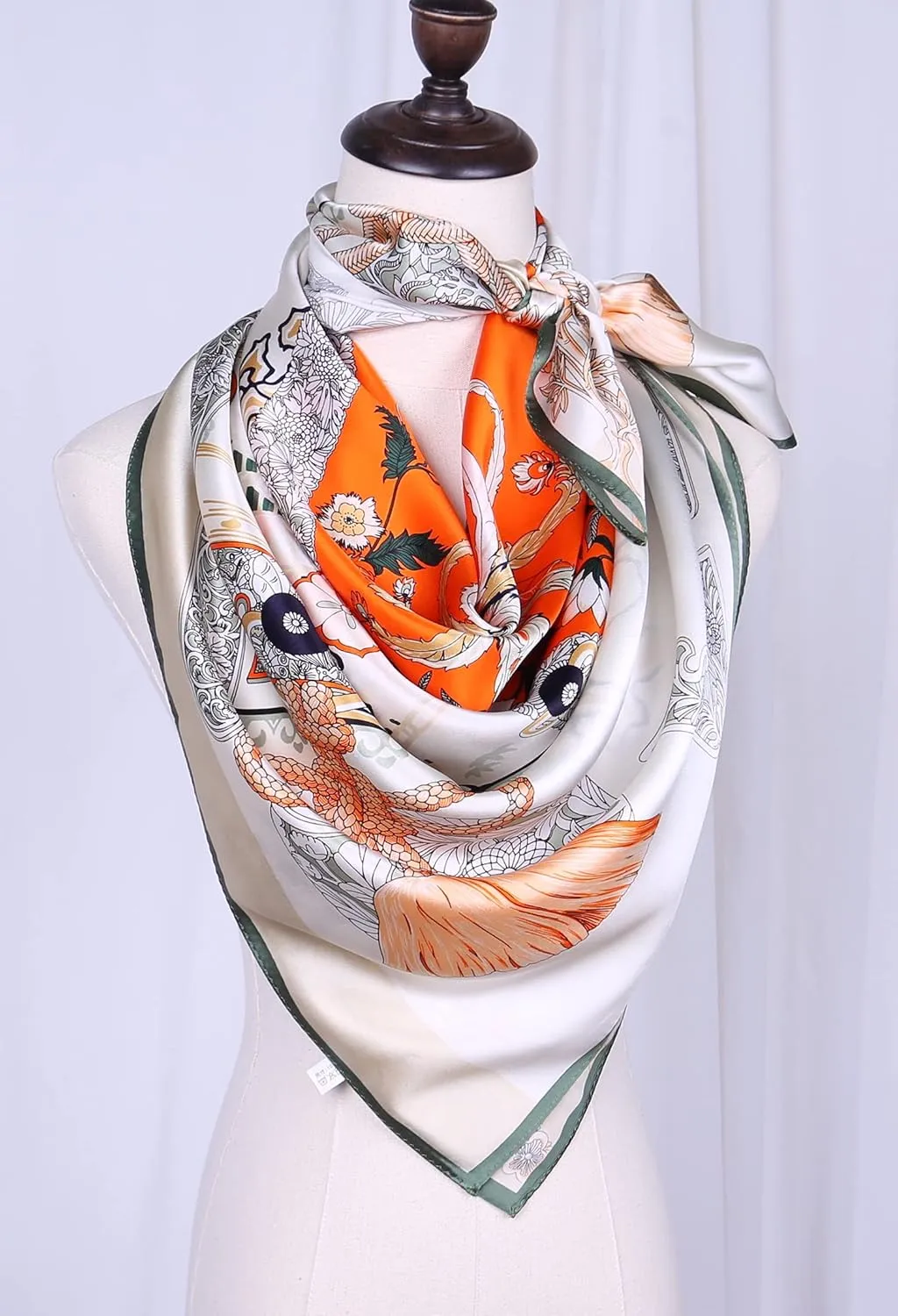 Jeelow 100% Luxurious Mulberry Silk Extra Large Square Scarf Shawl Wrap For Women 16 Mommes 42x42 Inch For Evening Dresses