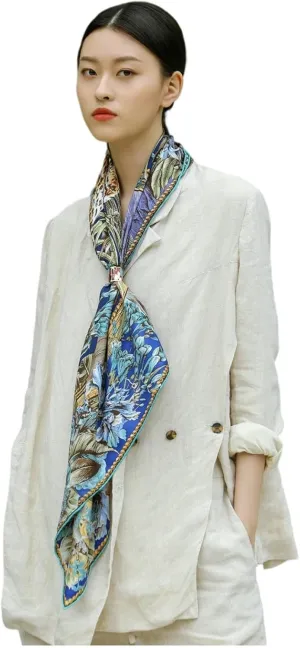 Jeelow 100 Real Mulberry Silk Scarfs 35x35 Or 25x25 Inch Square Shawl Wrap For Women Hair Wrapping
