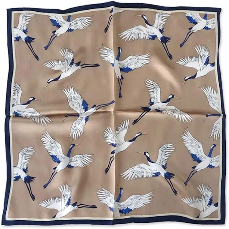 Jeelow 100% Silk Mulberry Scarf Small Square Scarves For Women Hair Bandana Neckerchief