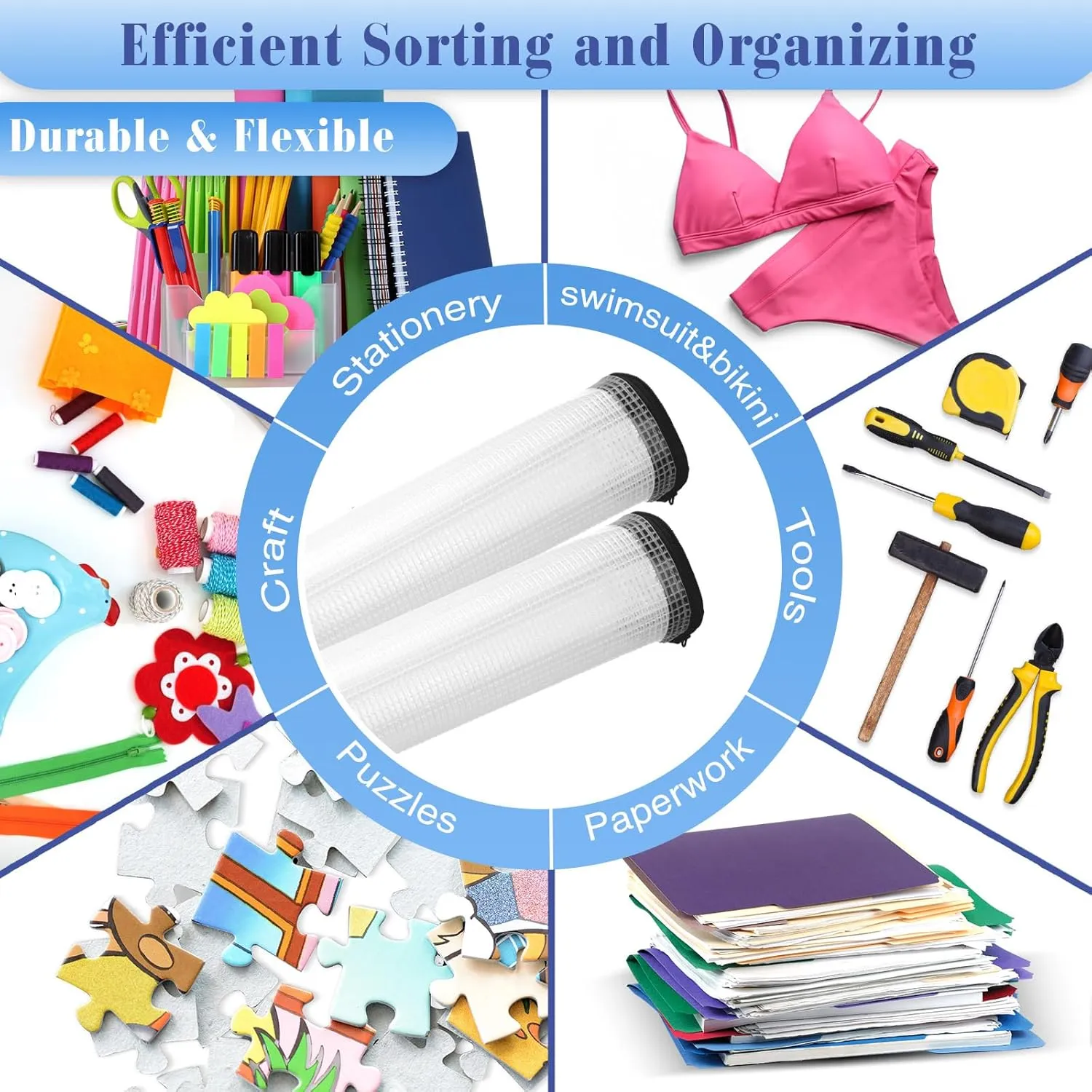 Jetec 32 Pcs Mesh Zipper Bags Toy Storage Bikini Organizer Bags Waterproof Zipper Pouches Reusable Puzzle Pouch Multipurpose for Organizing Storage Office(Black,9 x 7 Inch)