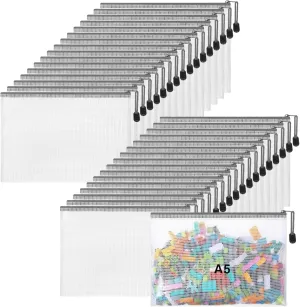 Jetec 32 Pcs Mesh Zipper Bags Toy Storage Bikini Organizer Bags Waterproof Zipper Pouches Reusable Puzzle Pouch Multipurpose for Organizing Storage Office(Grey,9 x 7 Inch)