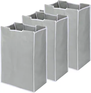 Jhua 3 Bag Laundry Sorter Replacement Bags, 3 Pack Large Hamper Cart Removable Replacement Bags, 600D Laundry Hamper Liner Laundry Storage Organizer Replacement Bags (Gray)
