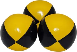 Juggling Balls Professional Style Set of 3 - How to Juggle Kit with Bean Bags for Juggling for Beginners with Vibrant Colors, Great Feel, Ultra Durable (Black/Yellow)