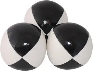 Juggling Balls Professional Style Set of 3 - How to Juggle Kit with Bean Bags for Juggling for Beginners with Vibrant Colors, Great Feel, Ultra Durable (White/Black)