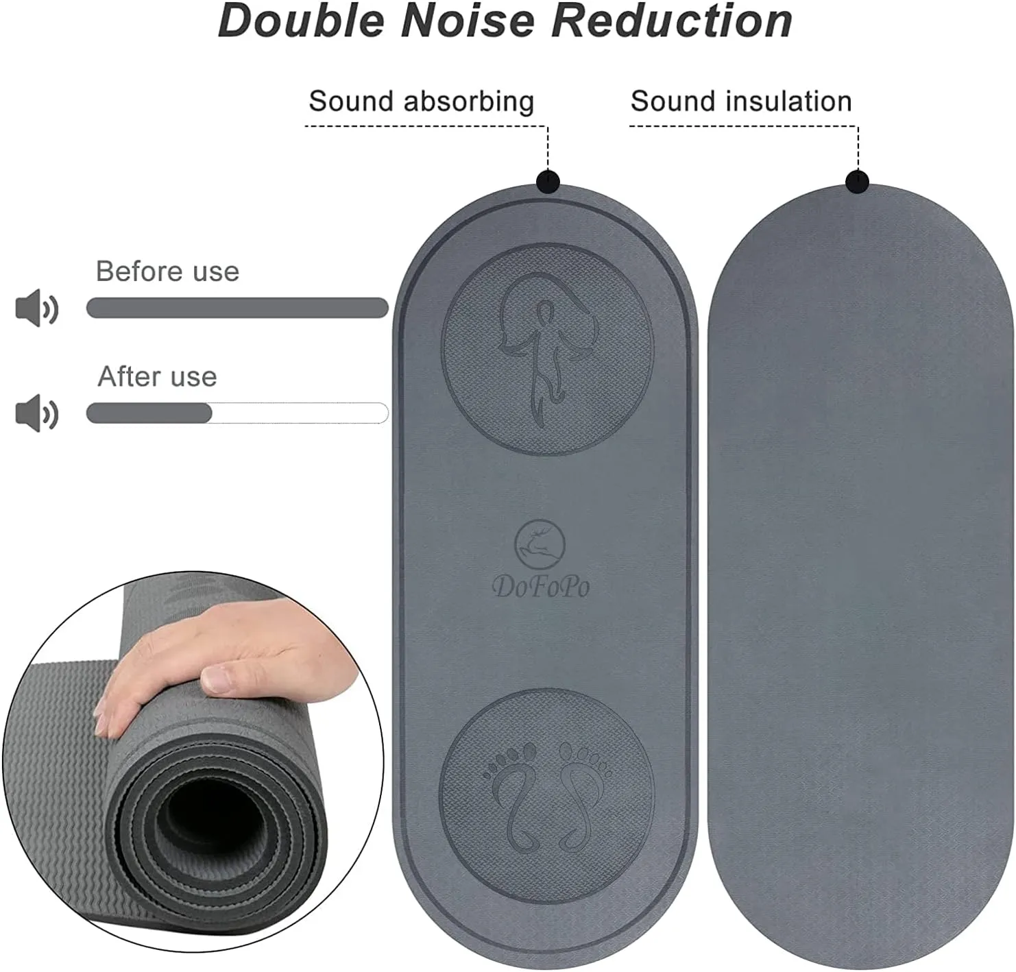 Jump Rope Mat 71"/63"x24" Larger Non-Slip Indoor Outdoor Exercise Fitness Mat, High-Density Workout Shock Absorption for Home Gym Flooring Concrete Jumping Rope