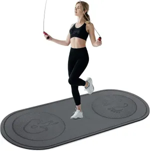 Jump Rope Mat 71"/63"x24" Larger Non-Slip Indoor Outdoor Exercise Fitness Mat, High-Density Workout Shock Absorption for Home Gym Flooring Concrete Jumping Rope