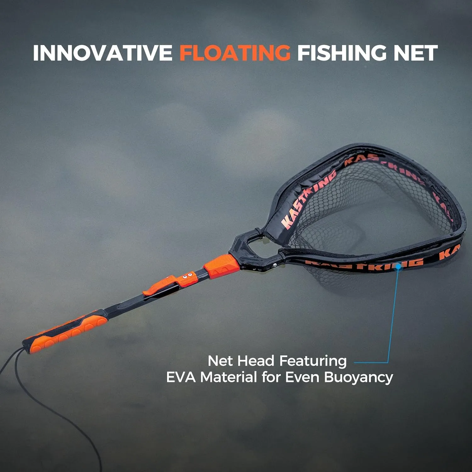 KastKing Titanet Fishing Net, Durable Aluminum Handle, Non-Slip Hi-vis Grip, Compact Storage Bag & Lanyard, Ideal for Kayak & Wading Fishing, Two Net Options