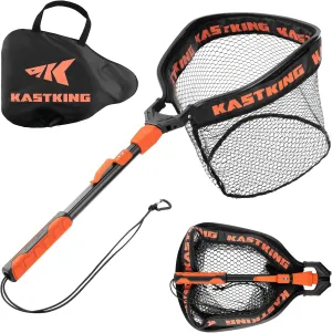 KastKing Titanet Fishing Net, Durable Aluminum Handle, Non-Slip Hi-vis Grip, Compact Storage Bag & Lanyard, Ideal for Kayak & Wading Fishing, Two Net Options