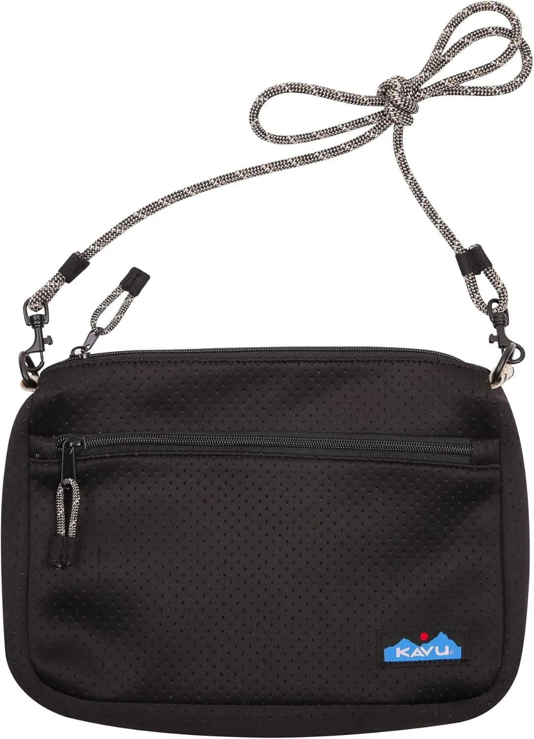 KAVU Pearrygin Pouch Cross Body Bag Mesh Zip Purse - Black